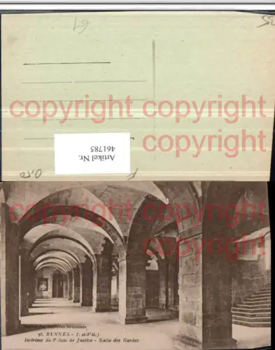 461785,Bretagne Ille-et-Vilaine Rennes Interieur du Palais de Justice Salle Gardes