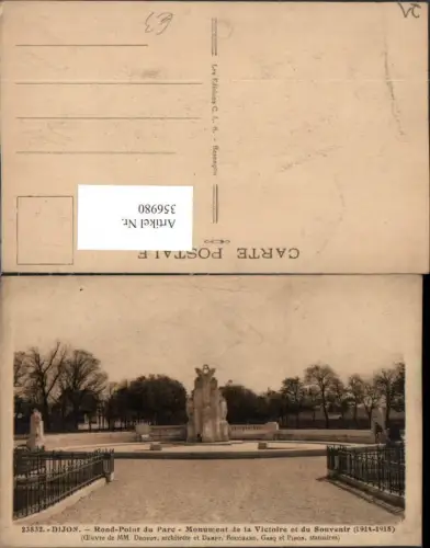 356980,Burgund Cote-Or Dijon Rond-Point du Parc Monument de la Victoire et du Souvenir