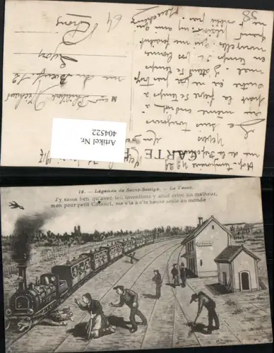 404522,Künstler AK Burgund Nievre Legende de Saint-Saulge Le Tacot Bahnhof Zug