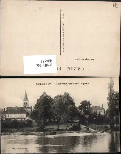 404554,Burgund Saone-et-Loire Gueugnon L'Arroux derriere l'Eglise Kirche