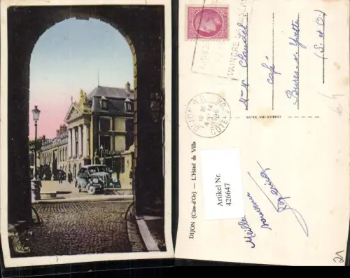 426647,Burgund Cote-Or Dijon L'Hotel de Ville Rathaus Durchblick