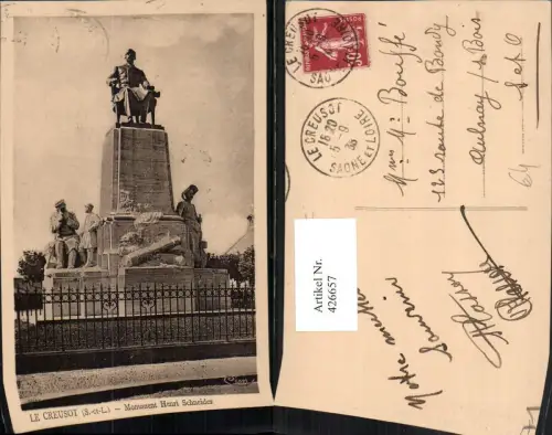 426657,Burgund Saone-et-Loire Le Creusot Monument Henri Schneider Statue