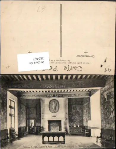 385467,Centre Loire-et-Cher Chateau de Chaumont-sur-Loire Salle du Conseil Schloss Saal