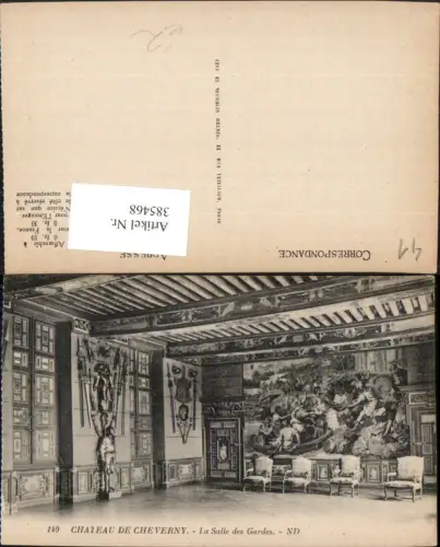 385468,Centre Loire-et-Cher Chateau de Cheverny Salle des Gardes Schloss Saal