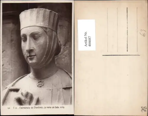 404687,Centre Eure-et-Loir Chartres Cathedrale La reine de Saba Statue Detail