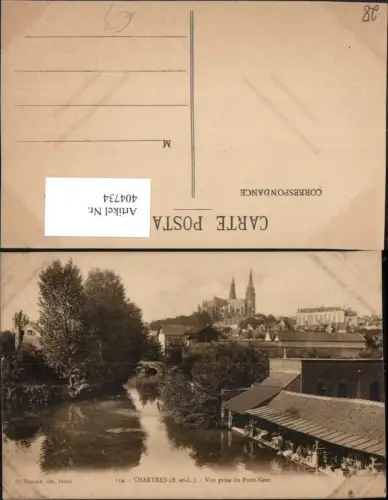 404734,Centre Eure-et-Loir Chartres Vue prise du Pont-Neuf Teilansicht Brücke