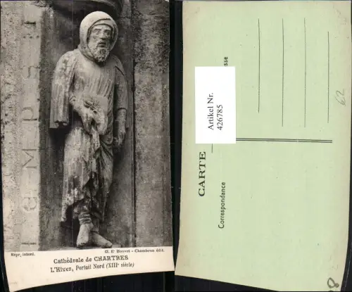 426785,Centre Eure-et-Loir Chartres Cathedrale L'Hiver Statue