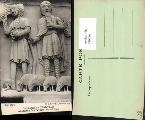 426786,Centre Eure-et-Loir Chartres Cathedrale Adoration des Berges Statuen
