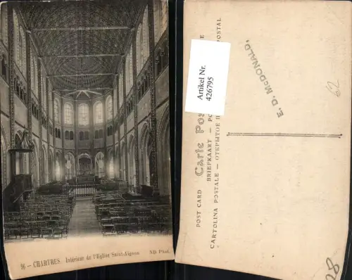 426795,Centre Eure-et-Loir Chartres Interieur de l'Eglise Saint-Aignan Kirche