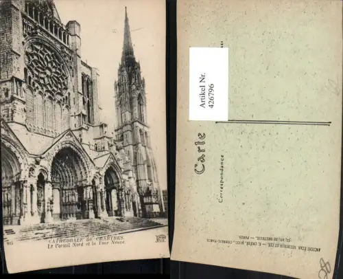 426796,Centre Eure-et-Loir Chartres Cathedrale Le Portail Nord et la Tour neuve Kirche