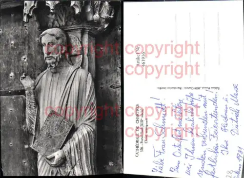 461916,Centre Eure-et-Loir Chartres Cathedrale Christ enseignant Statue