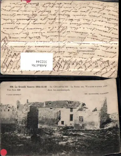 332244,Champagne-Ardenne Aube Champagne Grande Guerre Zerstörte Häuser