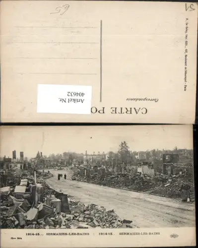 404632,Champagne-Ardenne Marne Sermaizes-les-Bains zerstörte Stadt