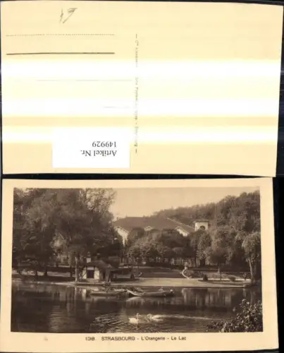 149929,Strasbourg Straßburg L Orangerie Le Lac See Teich Boot Schwäne