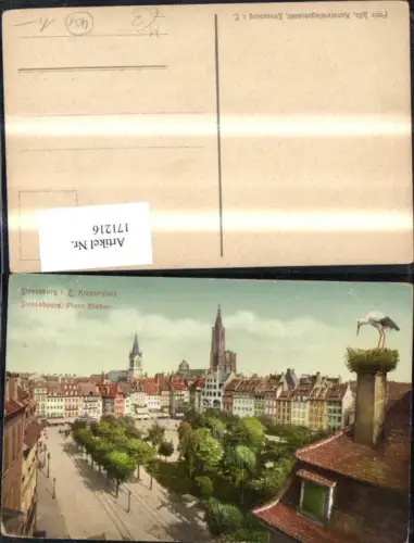 171216,Strassbourg Strassburg Place Kleber Kleberplatz Ansicht m. Storch Nest Storchennest