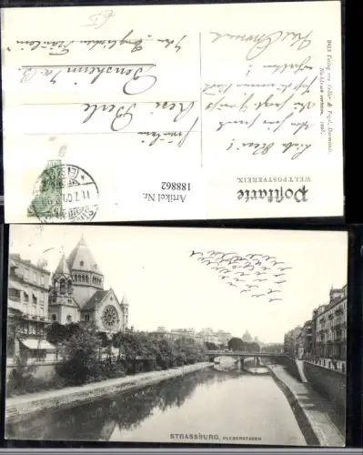 188862,Frankreich Strassburg Kleberstaden Partie Brücke Kirche