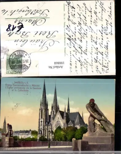 188868,Frankreich Strassburg i. E. Evang. Garnisonskirche Kirche u. Münster Leglise Cathedrale
