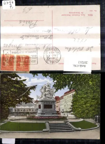 207212,Basel Bundesbahnhof Bahnhof u. Straßburgerdenkmal Denkmal