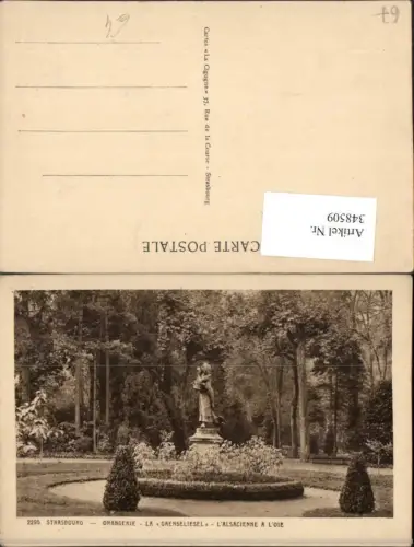 348509,Elsass Bas-Rhin Strasbourg Straßburg Orangerie La Gänseliesel Statue