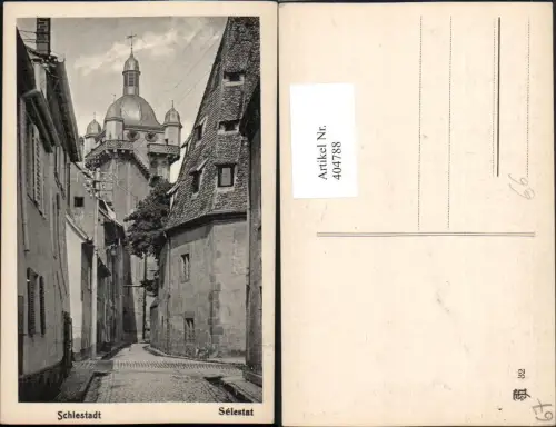 404788,Elsass Bas-Rhin Selestat Schlestadt Straßenansicht Turm
