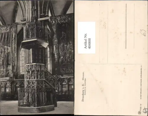 404800,Elsass Bas-Rhin Strasbourg Straßburg Münster Kanzel m. Gobelins