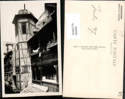 404809,Elsass Bas-Rhin Strasbourg Straßburg Cour du Corbeau Rabenhof Erker