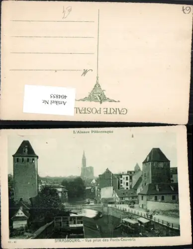 404855,Elsass Bas-Rhin Strasbourg Straßburg Vue prise des Ponts-Couverts Brücke
