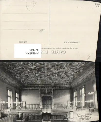 427128,Haute-Normandie Seine-Maritime Rouen Palais de Justice Justizpalast Saal