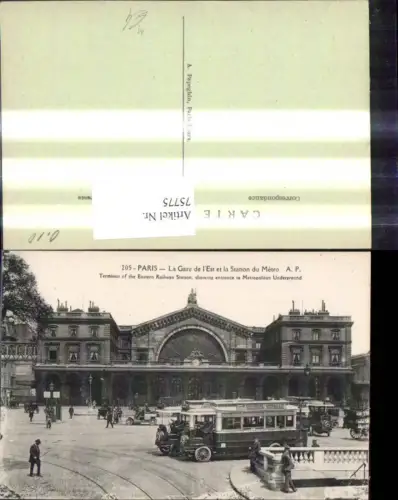 75775,Paris La Gare de l Est et la Station du Metro Bus Automobile Bahnhof