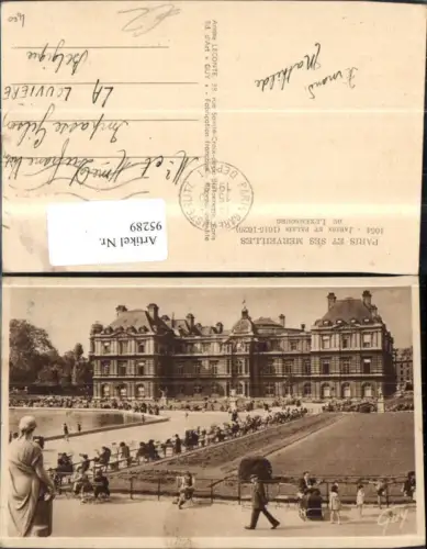 95289,Paris Jardin et Palais du Luxembourg Ansicht Garten 1952