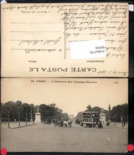 98934,Paris L Avenue des Champ Elysees Bus Doppeldecker Autobus
