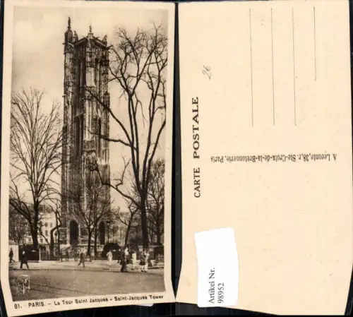 98952,Paris La Tour Saint Jaques Tower