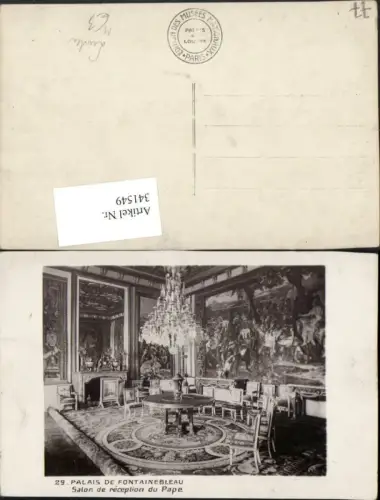 341549,Ile-de-France Seine-et-Marne Palais de Fontainebleau Salon de reception du Pape Luster