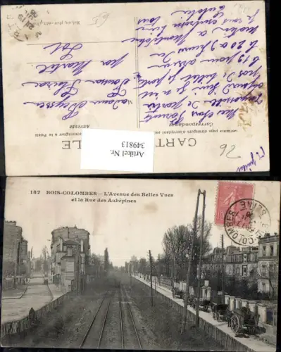349813,Ile-de-Franche Hauts-de-Seine Bois-Colombes L Avenue des Belles Vues Eisenbahn Gleise