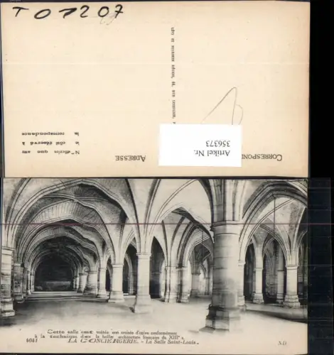 356373,Ile-de-France Paris La Conciergerie La Salle Saint-Louis Halle Saal Säulen
