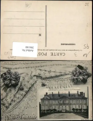 386140,Ile-de-France Val-Oise Chaussy Chateau de Villarceaux Rahmen Tuch Blumen