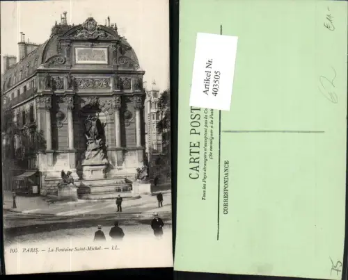 403505,Ile-de-France Paris La Fontaine Saint-Michel Brunnen