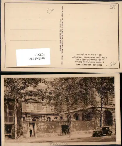 403511,Ile-de-France Paris Ecole Massillon Ancien Hotel Fieubet Schule Gebäude