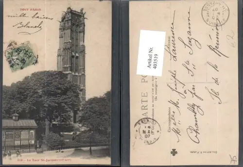 403519,Ile-de-France Paris La Tour St-Jacques Turm