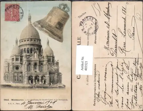 403521,Ile-de-France Paris Montmartre La Basilique du Sacre-Coeur et la Savoyarde Kirche Glocke