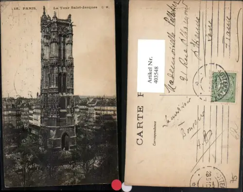 403548,Ile-de-France Paris La Tour Saint-Jacques Turm