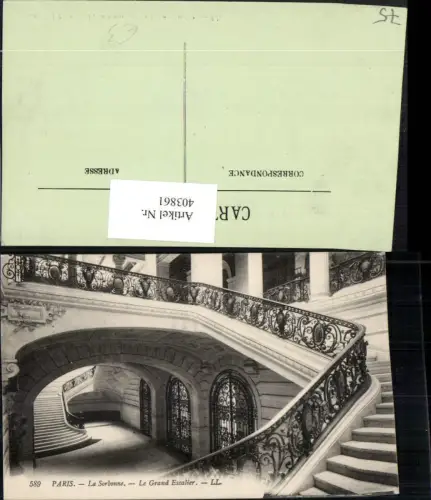403861,Ile-de-France Paris La Sorbonne Le Grand Escalier Stiegenhaus