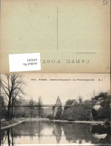 459243,Ile-de France Paris Buttes Chaumont Le Pont suspendu Hängebrücke Brücke