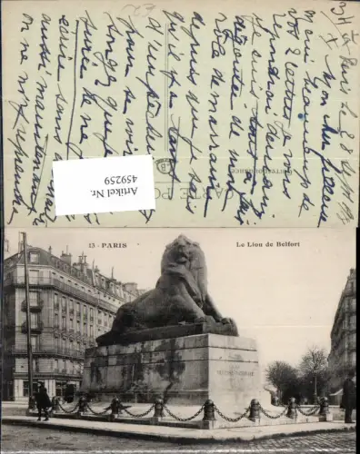 459259,Ile-de France Paris Le Lion de Belfort Löwendenkmal