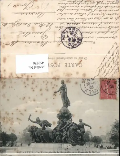 459276,Ile-de France Paris Le Triomphe de la Republique Place de la Nation Denkmal