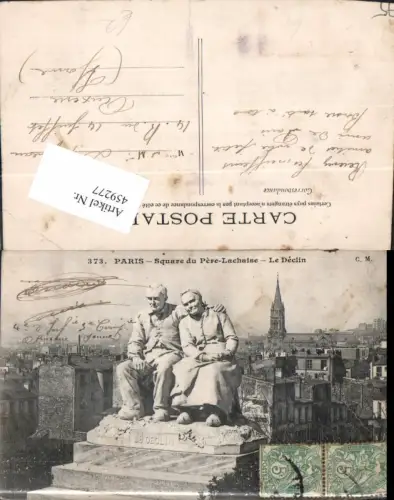 459277,Ile-de France Paris Square du Pere Lachaise Le Declin Statue