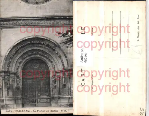 462191,Ile-de-France Val-Oise Isle-Adam Portail Eglise Kirchenportal