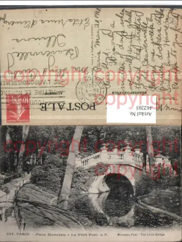 462203,Ile-de-France Paris Parc Monceau Petit Pont Park Brücke