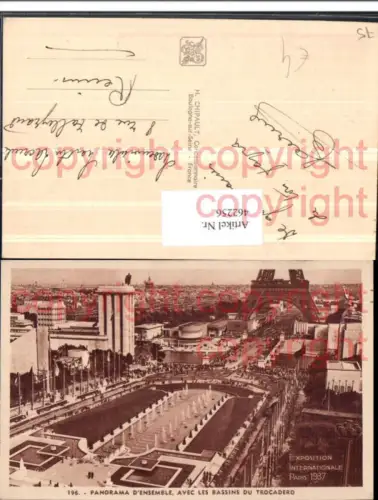 462256,Ile-de-France Paris Exposition Internationale 1937 Panorama ensemble