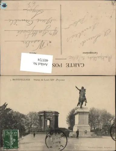 403724,Languedoc-Roussillon Herault Montpellier Statue de Louis XIV Denkmal